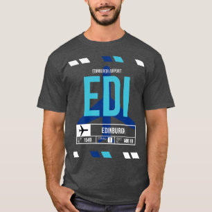 Edinburgh EDI Airport Code Gepäckstück Tag 1 T-Shirt
