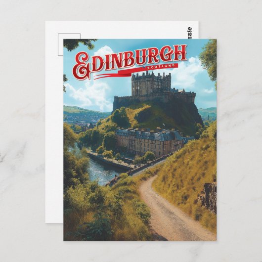 Edinburgh: Ein schottischer Misty Postkarte (Vorne/Hinten)