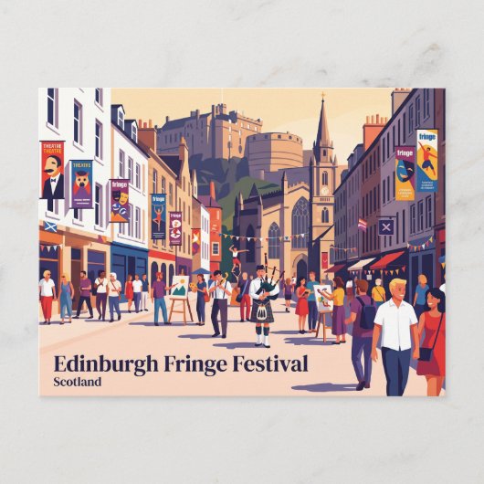 Edinburgh Fringe Festival Schottland Postkarte (Vorderseite)