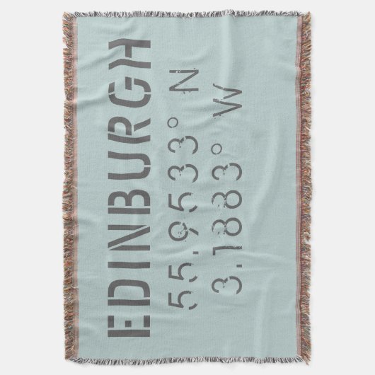 Edinburgh Latitude Longitude Decke (Vorderseite Vertikal)