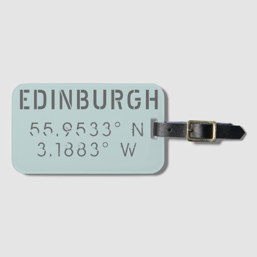 Edinburgh Latitude Longitude Gepäckanhänger (Vorderseite (Horizontal))