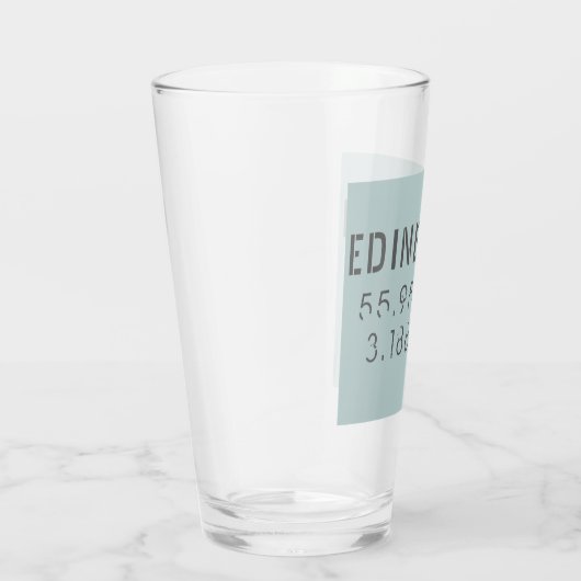 Edinburgh Latitude & Longitude Glas (Rechts)