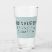 Edinburgh Latitude & Longitude Glas (Vorderseite)