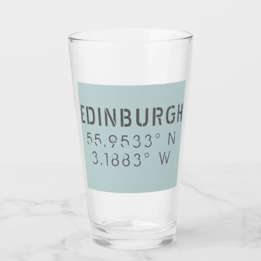 Edinburgh Latitude & Longitude Glas (Vorderseite)