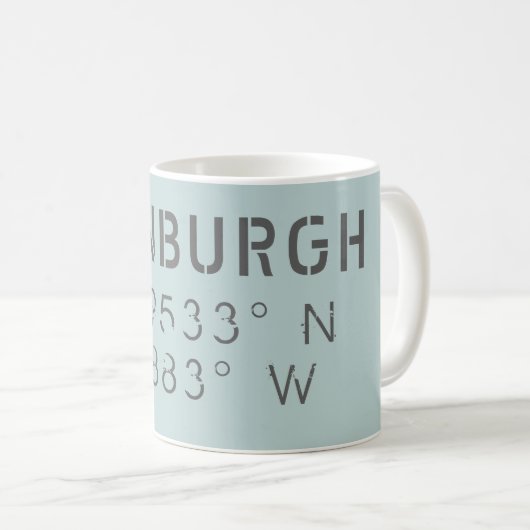 Edinburgh Latitude & Longitude Kaffeetasse (VorderseiteRechts)