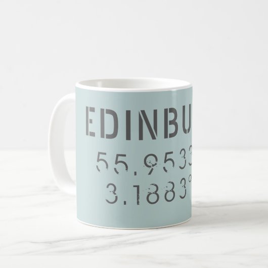 Edinburgh Latitude & Longitude Kaffeetasse (Vorderseite Links)