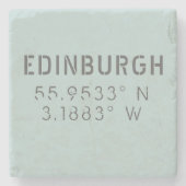 Edinburgh Latitude & Longitude Steinuntersetzer (Vorderseite)