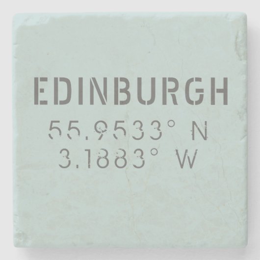 Edinburgh Latitude & Longitude Steinuntersetzer (Vorderseite)