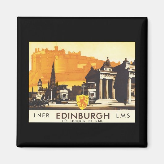 Edinburgh LNER Fine Vintage Travel Poster Magnet (Vorne)
