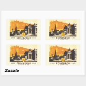 Edinburgh LNER Fine Vintage Travel Poster Rechteckiger Aufkleber (Blatt)