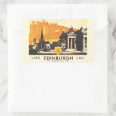 Edinburgh LNER Fine Vintage Travel Poster Rechteckiger Aufkleber (Tasche)