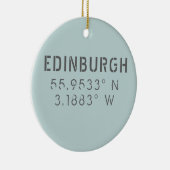 Edinburgh Longitude Latitude Keramik Ornament (Rechts)