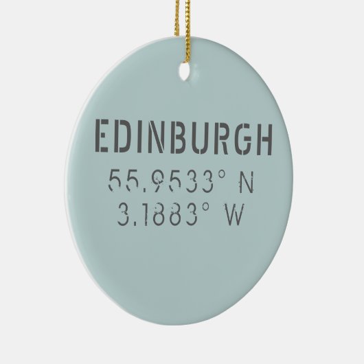 Edinburgh Longitude Latitude Keramik Ornament (Rechts)