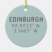 Edinburgh Longitude Latitude Keramik Ornament (Vorne)