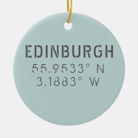 Edinburgh Longitude Latitude Keramik Ornament (Vorne)