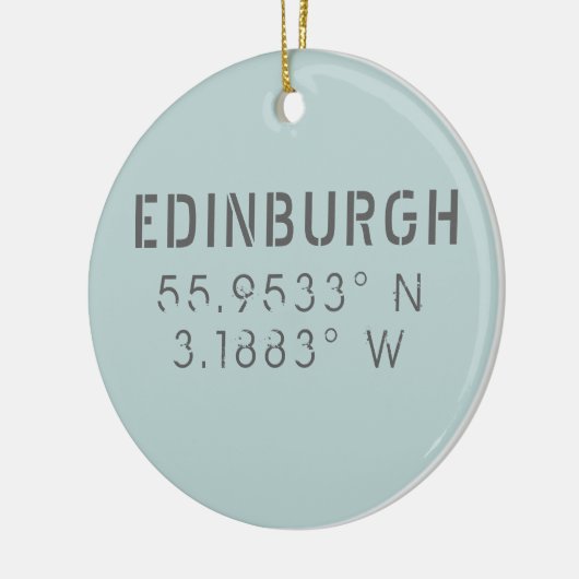 Edinburgh Longitude Latitude Keramik Ornament (Links)