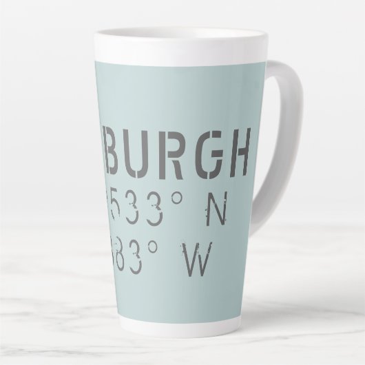 Edinburgh Longitude Latitude Milchtasse (Rechte Ecke)