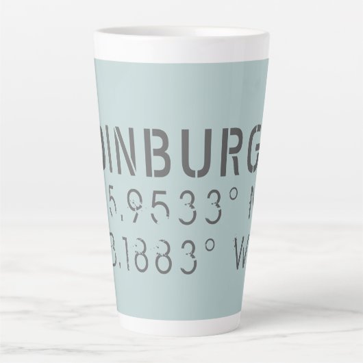 Edinburgh Longitude Latitude Milchtasse (Vorderseite)