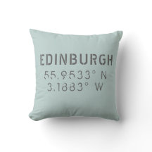 Edinburgh Longitude Latitude Throw Kissen