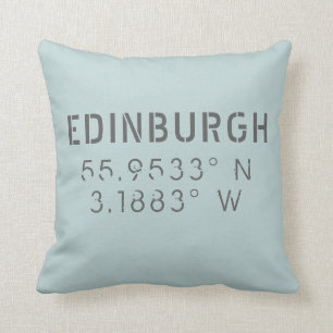 Edinburgh Longitude Latitude Throw Kissen