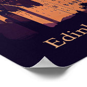 Edinburgh Minimalistisch Vintage Poster Art (Ecke)