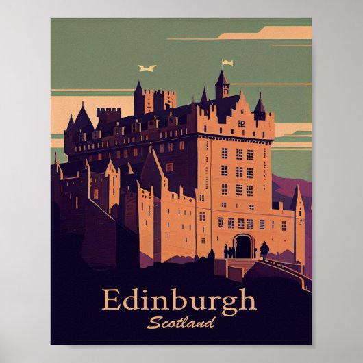 Edinburgh Minimalistisch Vintage Poster Art (Vorne)