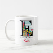 Edinburgh Monogramm Buchstabe E Personalisiertes G Kaffeetasse (Links)