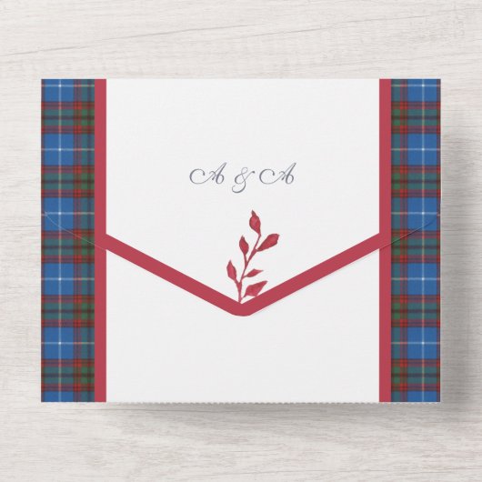 Edinburgh Original Scottish Tartan All In One Einladung (Rückseite)
