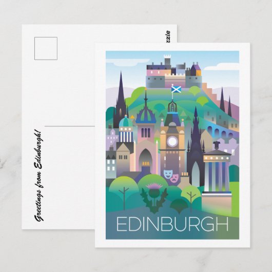 Edinburgh Postcard Postkarte (Vorne/Hinten)