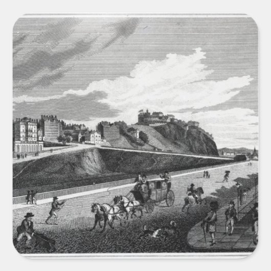Edinburgh Quadratischer Aufkleber (Vorderseite)