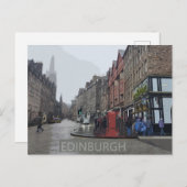 Edinburgh Rainy Day Postkarte (Vorne/Hinten)