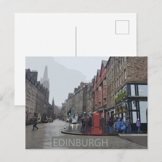 Edinburgh Rainy Day Postkarte (Vorne/Hinten)