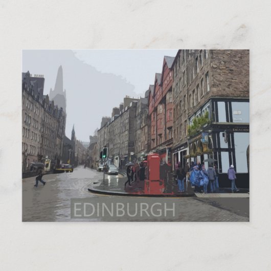 Edinburgh Rainy Day Postkarte (Vorderseite)
