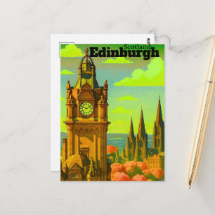 Edinburgh Reise Postkarte, Edinburgh Reise Kunst,  Postkarte