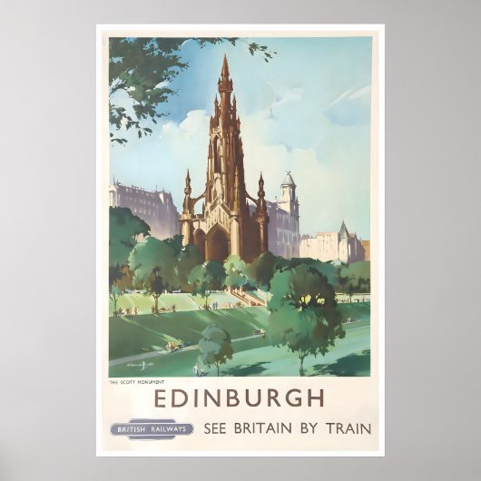 Edinburgh Reiseplakat Schottland Kunst Schottisch Poster (Vorne)