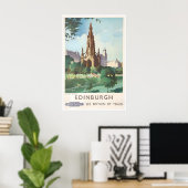 Edinburgh Reiseplakat Schottland Kunst Schottisch Poster (Heimbüro)