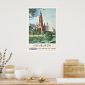 Edinburgh Reiseplakat Schottland Kunst Schottisch Poster (Küche)