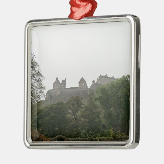 Edinburgh-Schloss Silbernes Ornament (Links)