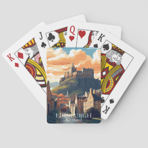 Edinburgh, Schottland Burg Vintage Reise Spielkarten