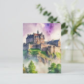 Edinburgh, Schottland, Castle Watercolor Painting Postkarte (Stehend Vorderseite)