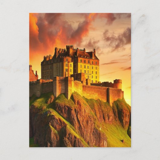 Edinburgh, Schottland, Goldene Stunde Postkarte (Vorderseite)