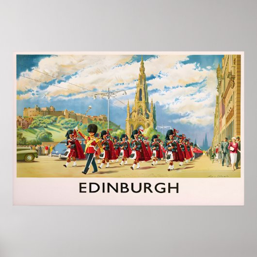 Edinburgh Schottland Poster Scots Guards Druck (Vorne)