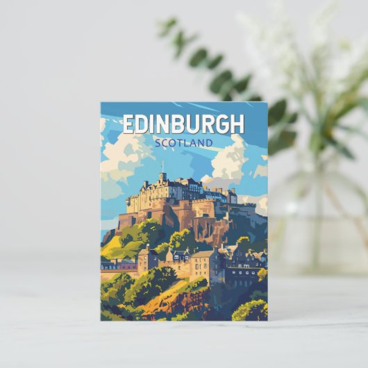 Edinburgh Schottland Reisen Art Vintag Postkarte (Stehend Vorderseite)