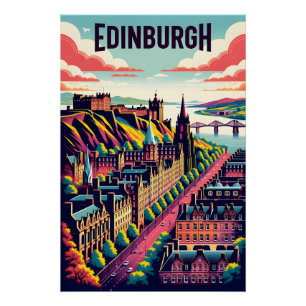 Edinburgh Schottland Retro-Reiseposter-Kunst Poster