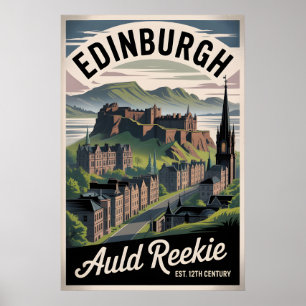 Edinburgh Schottland Retro-Stil Reise Stadtansicht Poster