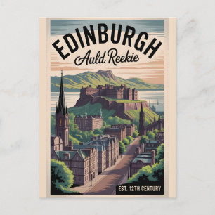 Edinburgh Schottland Retro-Stil Reise Stadtansicht Postkarte