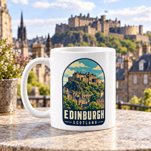 Edinburgh Schottland Schloss Vintage Kaffeetasse