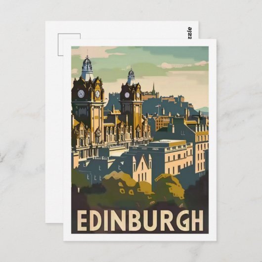 Edinburgh Schottland Vintag Berühmter Reiseort Postkarte (Vorne/Hinten)