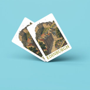 Edinburgh Schottland Vintage Reise Ikonische Burg Spielkarten
