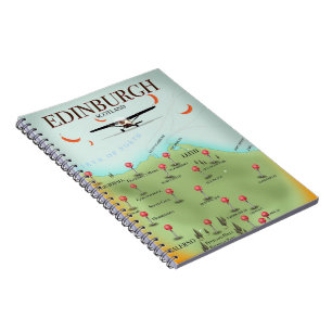 Edinburgh Schottland Vintage-Stil-Kartenposter-Dru Notizblock